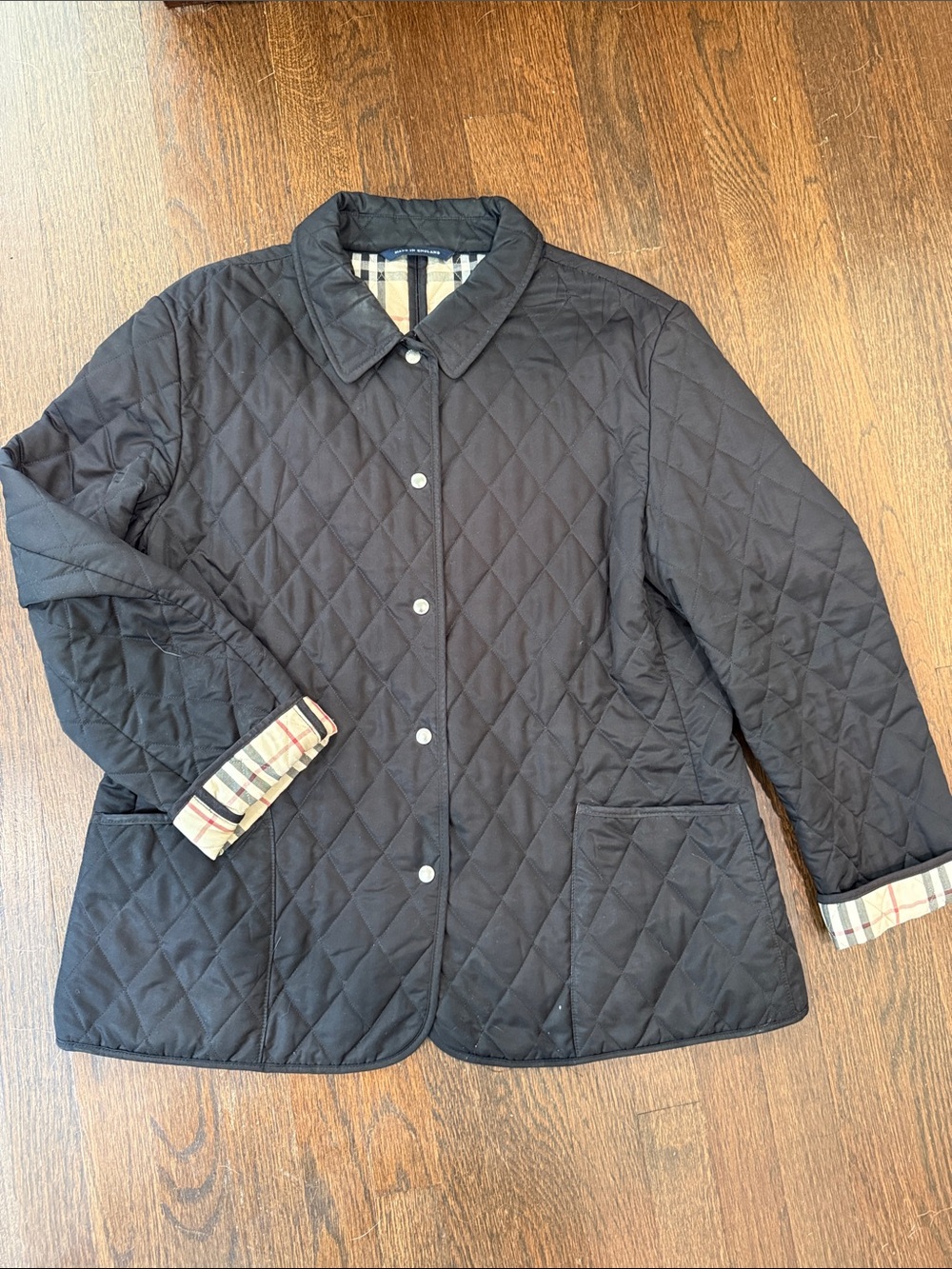Burberry Black Quilted Women's  Jacket with Plaid Lining